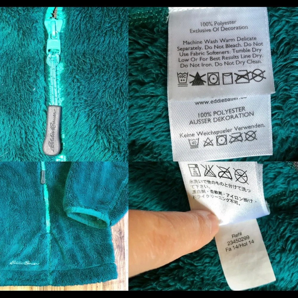 EDDIE BAUER Plush Fleece Jacket Hoodie Medium Women’s - Picture 4 of 14